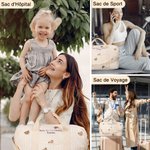 Sac d'Hôpital pour Bébé Personnalisé avec Motif et Texte Sac en Coton Cadeau de Grossesse pour Maman