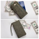 Personalized Multiple Compartment  Multicolor Leather Engraved Name Wallet with Wristlet Birthday Wedding Bridesmaid Gift for Women