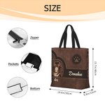 Personalised Retro Cartoon 1-4 Cat Paw Print Large Capacity Reusable Tote Bag with Name Birthday Gift for Cat Pet Lovers