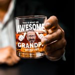 Personalized Awesome Photo Portrait Old Fashioned Rocks Whisky Glass with Name Birthday Gift for Grandpa Dad