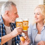 Personalized Awesome Photo Portrait 16oz Beer Glass with Text Housewarming Birthday Gift for Family