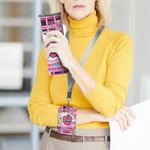 Personalisierte rosa Apple Pencil Food-Grade 20oz Skinny Tumbler und ID Badge Holder mit Namen Wertschätzung zurück zu Schule Geschenk für Lehrer