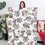 Personalisierte niedlichen Hund Katze Pfote Foto weiche kuschelige Decke mit Namen Geburtstag Geschenk für Tierliebhaber