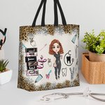 Personalizada Leopardo Cartoon Personaje Grande Bolsa de aseo con cremallera y bolsillo Cumpleaños Gracias Regalo para Enfermera Doctor Personal Médic