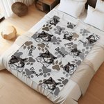 Personalisierte niedlichen Hund Katze Pfote Foto weiche kuschelige Decke mit Namen Geburtstag Geschenk für Tierliebhaber