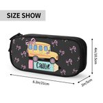 Pochette à crayons personnalisée Coquette Bow Star School Bus Pencil Design with Name Large Capacity Back to School Gift for Kids