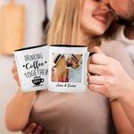 Henkilökohtainen juominen kahvia yhdessä 11oz keraaminen muki nimi valokuva vuosipäivä syntymäpäivä lahja pariskunnalle