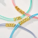 Personalized 3D Bubble Letter Adjustable Bracelet Initial Name Jewellery Birthday Anniversary Gift for Women