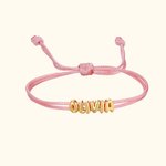 Personalized 3D Bubble Letter Adjustable Bracelet Initial Name Jewellery Birthday Anniversary Gift for Women