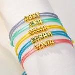 Personalized 3D Bubble Letter Adjustable Bracelet Initial Name Jewellery Birthday Anniversary Gift for Women