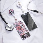 Enrouleur de Badge d'Identification Personnalisé avec Texte Motif Crâne Cadeau Remerciement Halloween pour Infirmière Médecin et Personnel Médical