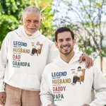 Personalised Retro Style Legend Husband Daddy Papa T-shirt Sweatshirt Hoodie with Year Father's Day Birthday Gift for Dad Grandpa