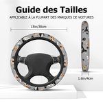 Housse pour Volant de Voiture Antidérapante Personnalisée avec 1-3 Portraits de l'Animal Cadeau Anniversaire pour Amoureux d'Animal de Compagnie