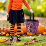 Personalisierte Kürbis Hochland Kuh Design große Süßigkeit Trick oder behandeln Eimer Tasche mit Namen Halloween Party Geschenk für Kinder