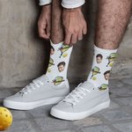 Personalisierte Pickleball Paddel Design Gesicht Foto Rohr Socken mit Namen Geburtstag Jahrestag Geschenk für Pickleball-Liebhaber