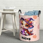Personalisierte Hochland Kuh wasserdicht Oxford Lagerung Korb mit Namen große Kapazität Veranstalter Halloween Geschenk für Kinder
