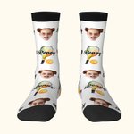 Personalisierte Pickleball Paddel Design Gesicht Foto Rohr Socken mit Namen Geburtstag Jahrestag Geschenk für Pickleball-Liebhaber