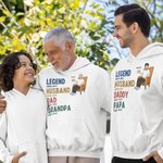 Personalised Retro Style Legend Husband Daddy Papa T-shirt Sweatshirt Hoodie with Year Father's Day Birthday Gift for Dad Grandpa