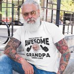 Personalised This Is What An Awesome Grandpa Looks Like 100% Cotton T-shirt with Photo and Title Father's Day Gift for Dad Grandpa