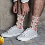 Personalized Multicolor Pickleball Paddles Design Face Photo Tube Socks with Initials Birthday Anniversary Gift for Pickleball Lovers