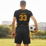 Personalised Multicolor Striped Jersey Shirt Shorts Set with Number Name Game Day Outfit Birthday Team Gift for Sport Ball Lovers Players