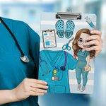 Henkilökohtainen Cartoon Medical Tools raidallinen roikkuu leikepöydän matalan profiilin Clip Valmistuminen arvostus lahja Sairaanhoitaja Lääkäri Medical Student