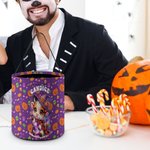 Personalisierte Kürbis Hochland Kuh Design große Süßigkeit Trick oder behandeln Eimer Tasche mit Namen Halloween Party Geschenk für Kinder