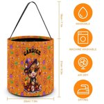 Personalisierte Kürbis Hochland Kuh Design große Süßigkeit Trick oder behandeln Eimer Tasche mit Namen Halloween Party Geschenk für Kinder
