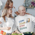 Personalised Retro Style Legend Husband Daddy Papa T-shirt Sweatshirt Hoodie with Year Father's Day Birthday Gift for Dad Grandpa