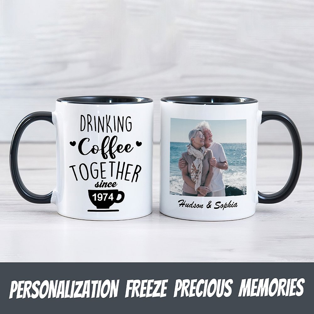 Tasse en céramique 11oz avec nom Photo Anniversaire Cadeau d'anniversaire pour couple