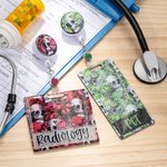 Enrouleur de Badge d'Identification Personnalisé avec Texte Motif Crâne Cadeau Remerciement Halloween pour Infirmière Médecin et Personnel Médical