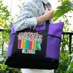 Libro de lápices personalizado de gran capacidad Flores silvestres Bolsa de asas con nombre Agradecimiento al profesor Regalo de vuelta al cole para el profesor