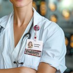 Enrouleur de Badge d'Identification Personnalisé avec Texte Motif Crâne Cadeau Remerciement Halloween pour Infirmière Médecin et Personnel Médical