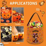 Personalisierte Kürbis Hochland Kuh Design große Süßigkeit Trick oder behandeln Eimer Tasche mit Namen Halloween Party Geschenk für Kinder
