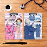 Henkilökohtainen Cartoon Medical Tools raidallinen roikkuu leikepöydän matalan profiilin Clip Valmistuminen arvostus lahja Sairaanhoitaja Lääkäri Medical Student