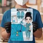 Henkilökohtainen Cartoon Medical Tools raidallinen roikkuu leikepöydän matalan profiilin Clip Valmistuminen arvostus lahja Sairaanhoitaja Lääkäri Medical Student