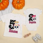 Personalizado gótico calavera de azúcar 100% algodón bebé body niños camiseta con nombre y año Día de los Muertos Halloween regalo para niños niñas