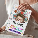 Cartone animato personalizzato Apple Teach Love Inspire 100 pagine A5 Quaderno foderato in pelle con nome Regalo di apprezzamento per l'insegnante per