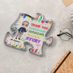 Personalized Cartoon Pencil Acrylic Puzzle Plaque with Name Desk Decor Appreciation Teacher’s Day Gift for Teacher