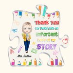 Personalized Cartoon Pencil Acrylic Puzzle Plaque with Name Desk Decor Appreciation Teacher’s Day Gift for Teacher