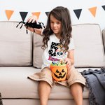 Personalizado gótico calavera de azúcar 100% algodón bebé body niños camiseta con nombre y año Día de los Muertos Halloween regalo para niños niñas