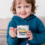 Personalized Cute School Bus 11oz Enamel Mug with Name Back to School Birthday Gift for Boys Girls