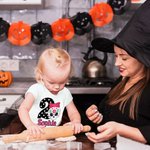 Personalizado gótico calavera de azúcar 100% algodón bebé body niños camiseta con nombre y año Día de los Muertos Halloween regalo para niños niñas