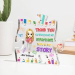 Personalized Cartoon Pencil Acrylic Puzzle Plaque with Name Desk Decor Appreciation Teacher’s Day Gift for Teacher