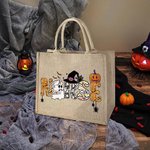 Personalisierte niedlichen Geist Krankenschwester Verband Kürbis Doodle Brief große Kapazität Jute Tote Tasche mit Namen lustig Halloween Geschenk für Krankenschwester