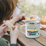 Personalized Cute School Bus 11oz Enamel Mug with Name Back to School Birthday Gift for Boys Girls