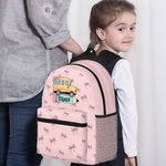 Personalisierte Coquette Bow Star School Bus Design wasserdicht Kind Schule Rucksack mit Namen zurück zu Schule Geburtstag Geschenk für Jungen Mädchen