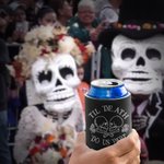 Personalized Til Death Do Us Part Sugar Skull Beer Can Cooler Sleeve with Name and Date Set of 12 Day of the Dead Wedding Gift for Family Couple