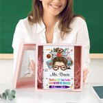 Cartone animato personalizzato Apple Teach Love Inspire 100 pagine A5 Quaderno foderato in pelle con nome Regalo di apprezzamento per l'insegnante per