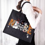 Personalisierte niedlichen Geist Krankenschwester Verband Kürbis Doodle Brief große Kapazität Jute Tote Tasche mit Namen lustig Halloween Geschenk für Krankenschwester